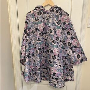 Vera Bradley Aloha Blooms Lavender Floral Hooded Women's Rain Poncho with Hood